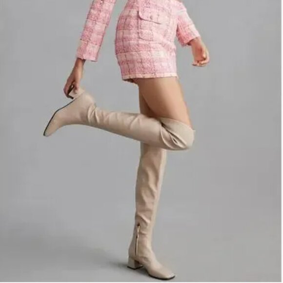 Bibilou Shoes - Bibilou Heeled Over the Knee Boots with Elegant Silhouette